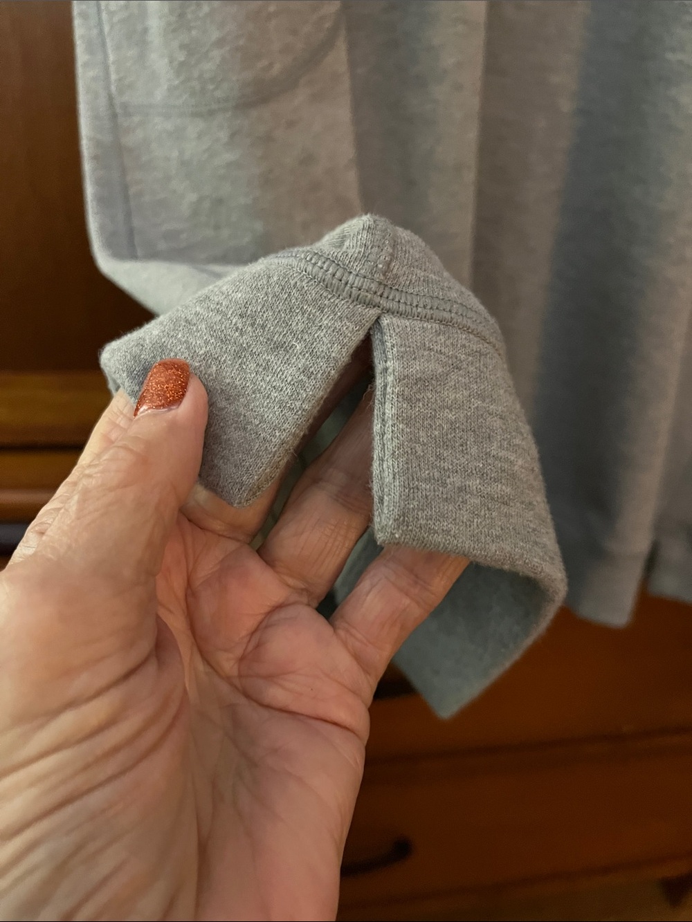 Unbranded Heather Grey French Terry Half-Zip Hooded Pullover Dress w/Pockets - Picture 6 of 13